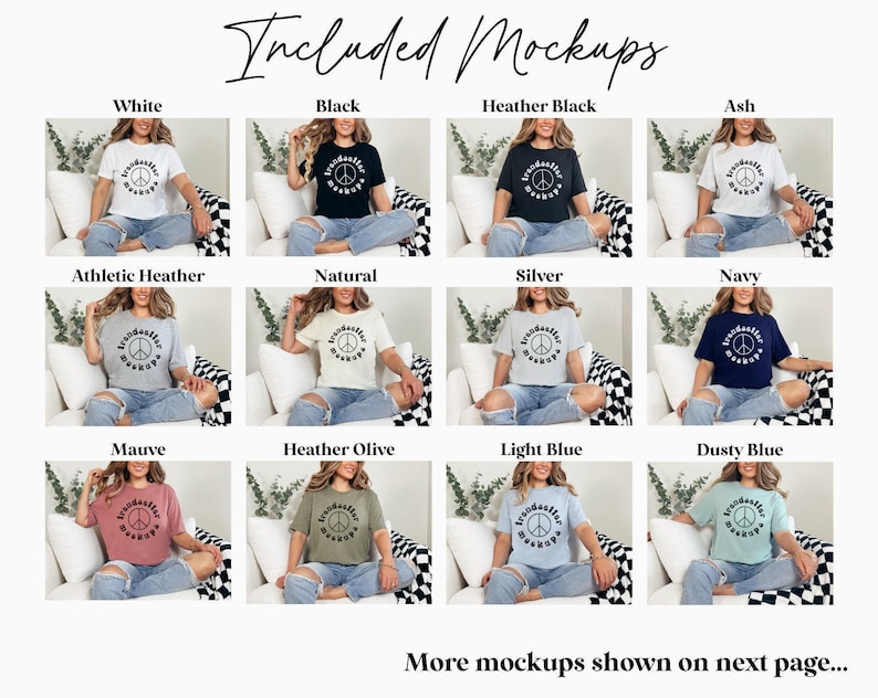 Bella Canvas 3001 Mockup Bundle, BC3001 T-shirt Mocks, Real Person Model image 2