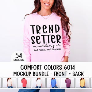 Comfort Colors 6014 Long-Sleeve Tshirt Mockup Bundle: Front + Back View, Real Model (Digital Download)
