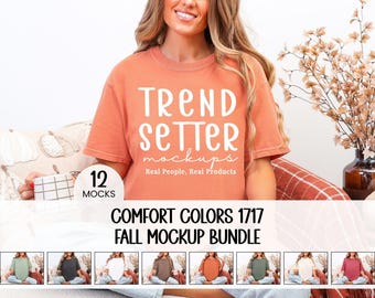 Comfort Colors 1717 Mockup Bundle, Fall CC1717 T-Shirt Mocks, Real Model
