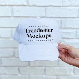 Otto Trucker Cap Mockup, 39-169 White Baseball Hat Mockup, Mesh Hat Mock-up, Lifestyle Mockup, Baseball Cap Mockup, Aesthetic Mockup