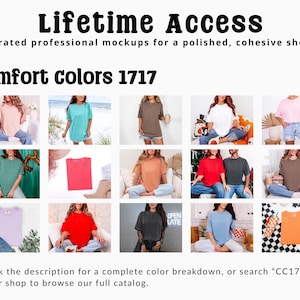 Comfort Colors 1717 Mega Mockup-paket, CC1717 Livsstil & Flat Lay T-shirt-mockups, Riktig modell bild 5