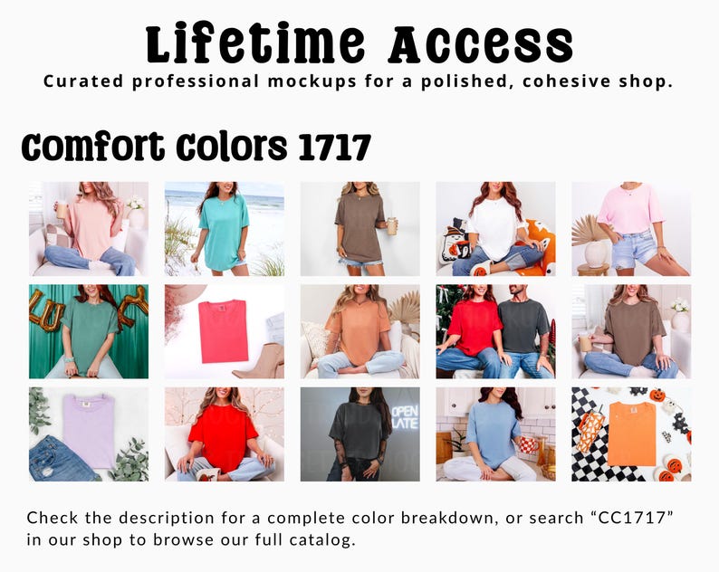 Comfort Colors 1717 Mega Mockup-paket, CC1717 Livsstil & Flat Lay T-shirt-mockups, Riktig modell bild 5