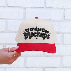 Otto 39-169 Red Natural Hat Mockup, Trucker Cap Mock, echtes Modell