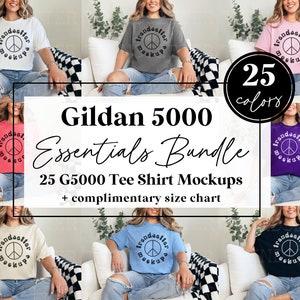 Gildan 5000 Mockup Bundle, G5000 New Shop Essentials Collection, Popular High-Quality Tee Shirt Mock-ups, New Shop Bundle
