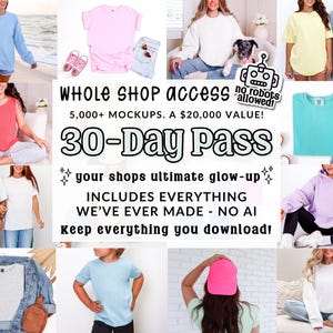 Whole Shop Mockup Bundle, 30 Day Pass, 5000 POD Mockups, Unlimited Download Access