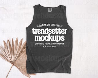 Comfort Colors 9360 Pepper Mockup, CC9360 Tank Top, Trendy Summer Flat Lay Mock-up, No AI