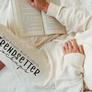 Comfort Colors 1469 Ivory Sweatpants Mockup | CC1469 Ivory Fleece Sweatpants Mock-up | Real Person Model | Cozy Lifestyle Aesthetic