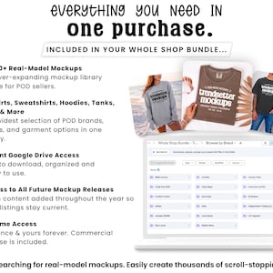 Whole Shop Mockup Bundle: CC1717 G18000 Comfort Colors Gildan Bella Canvas, Real Models image 3