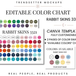 Konijnenvellen 3321 kleurenkaartcanvasjabloon (digitale download)