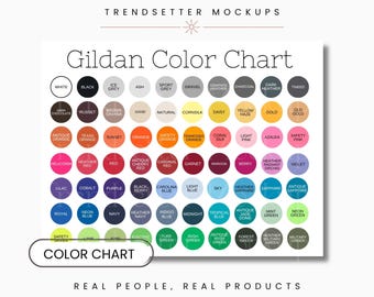 Gildan Color Chart for T-Shirts and Sweatshirts