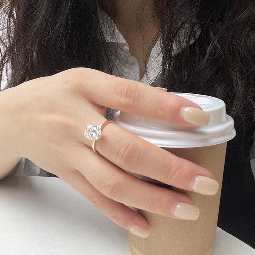 3.5CT Oval Cut Moissanite Rings/ shops 14k White Gold Solitare Ring / Vintage Ring Engagement Rings