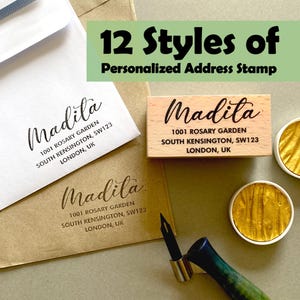 Sello de dirección de retorno personalizado - Sello de dirección personalizado - Sello de dirección autoentintable - Regalo de invitación de boda - Sello de sobre de goma