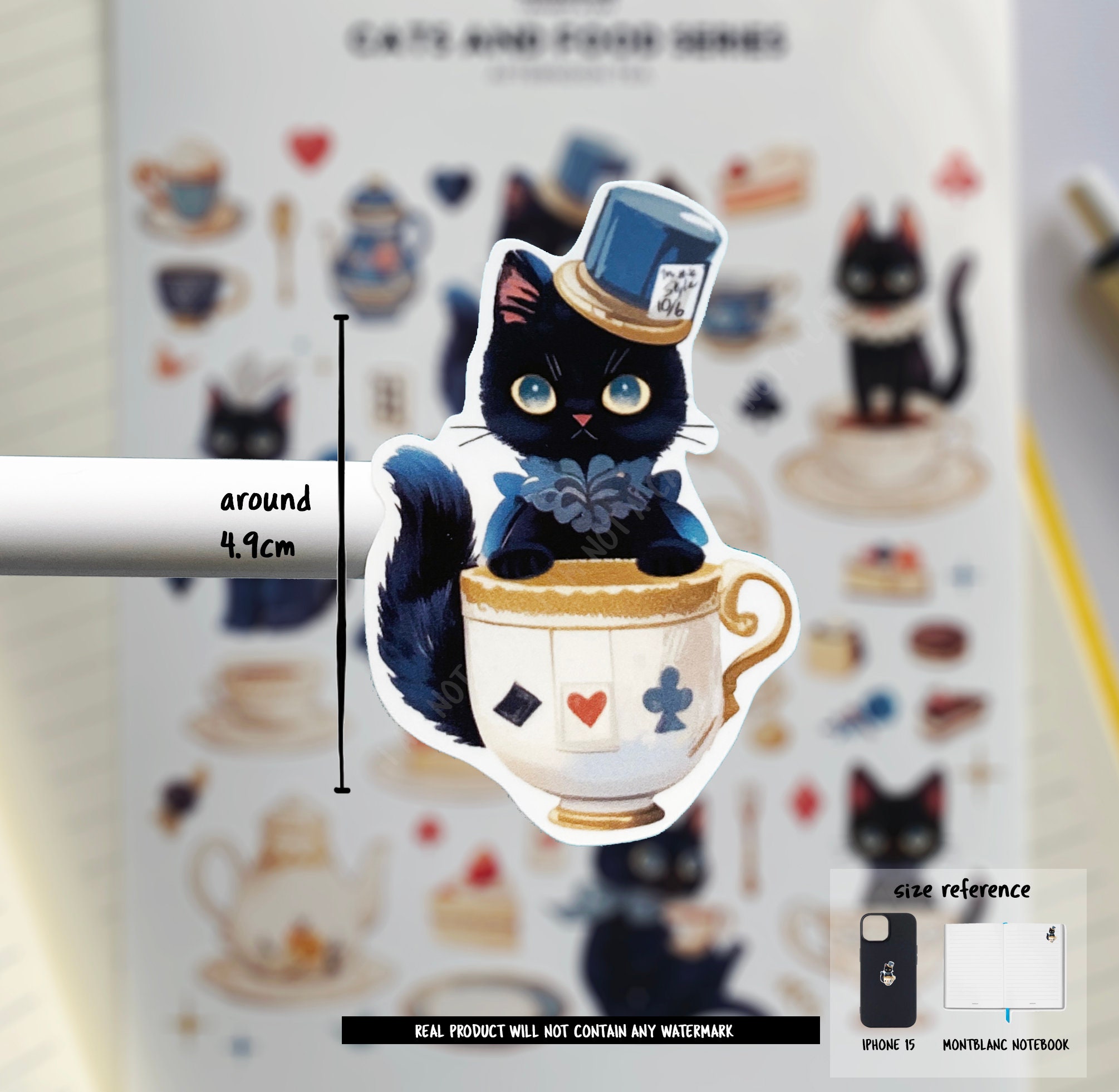 Cat Sticker Sheet Coffee Break Sticker for Cat Lover Afternoon Tea Time ...
