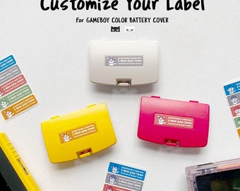 Personalized Gameboy Color battery label battery lid back, Birthday, Anniversary, retro game, Custom, Gameboy, GBC, sticker tag gift present