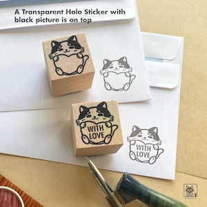 Sello postal personalizado / sello de goma de correo personalizado / sello de corazón de gato / sello de boda hecho a mano / sello con amor / sello con dirección de remitente