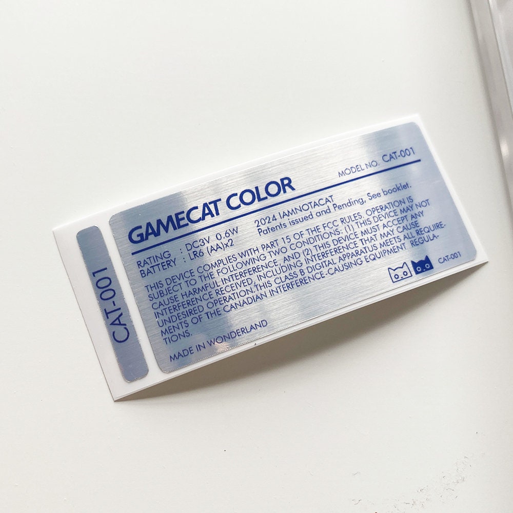 Gameboy Color Back Label for Replacement, Birthday, Anniversary, Retro ...