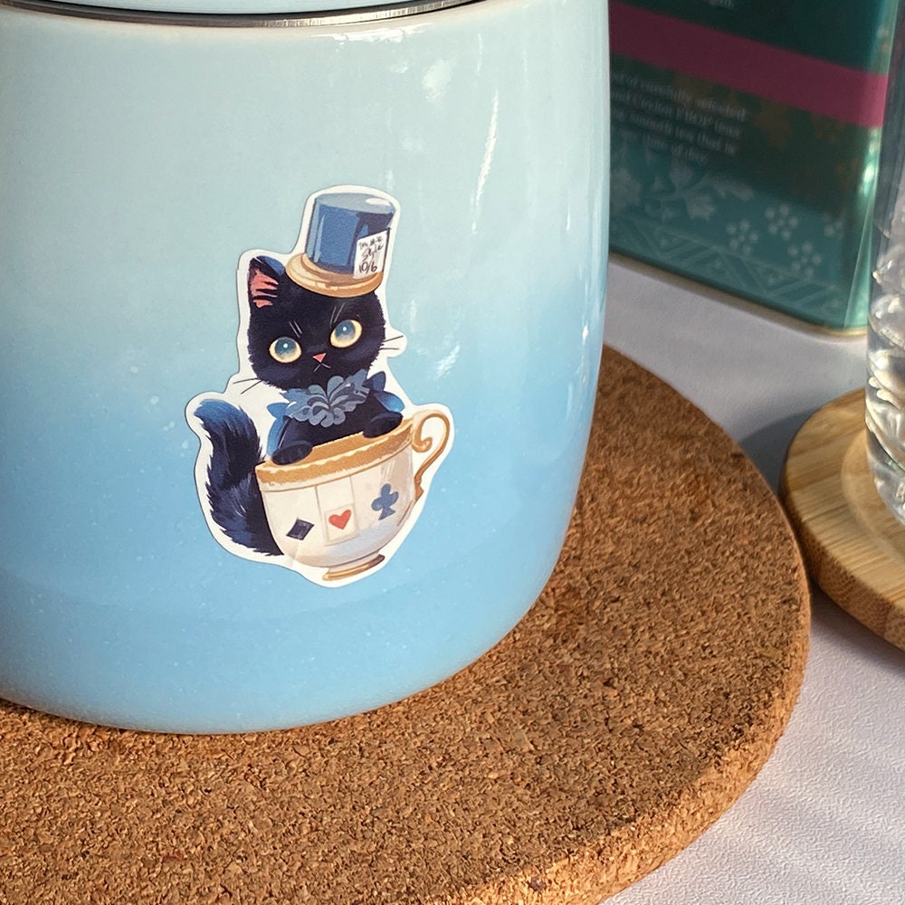Cat Sticker Sheet Coffee Break Sticker for Cat Lover Afternoon Tea Time ...