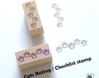 5 Katzenpfoten Bewertungs-Stempel | Buch Bewertung Stempel 5 Sterne Bewertung Stempel, Checklisten Stempel, Sternchen Stempel, Bullet Journal Stempel Katzenstempel Tagebuch Haustier