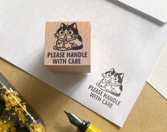 custom Please Handle With Care Stamp, Small business packaging stamp, do not bend rubber stamp, fragile stamp, shipping stamp air mail stamp