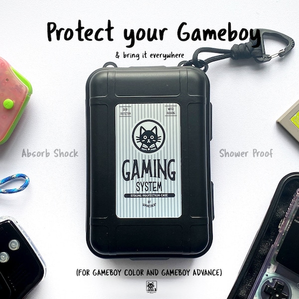 Gameboy Protection Case for GBC or GBA - modded, ips, storage, box, custom, game console, bag, storage, shell, shower proof, shock absorb