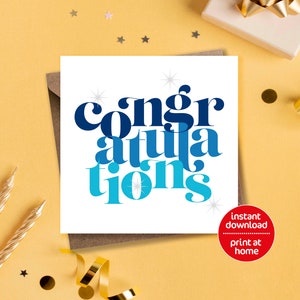 CARTA STAMPABILE - Biglietto di congratulazioni - DOWNLOAD immediato
