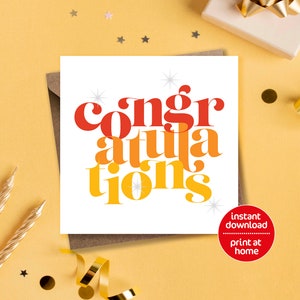 TARJETA IMPRIMIBLE - Tarjeta de felicitaciones - DESCARGA INMEDIATA