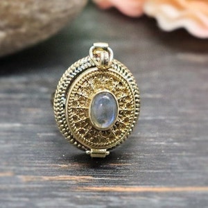 Moonstone Poison Ring secret message Ring Adjustable ring  Handmade Ring perfume hold Ring Halloween pill box gift for her Locker Ring