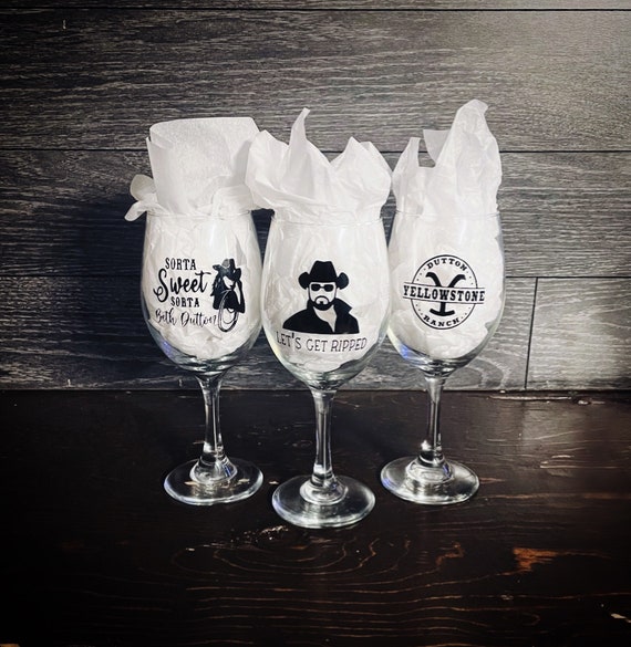 Yellowstone Wine Glasses Etsy