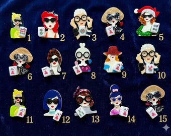 MahJongg Ladies Brooch PIn