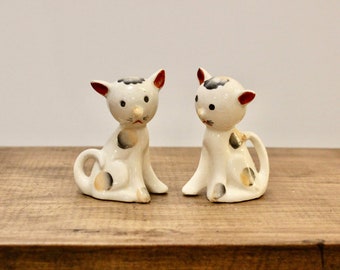 VINTAGE Cat Salt & Pepper Shakers - Made in Japan - Antique Retro 1950s