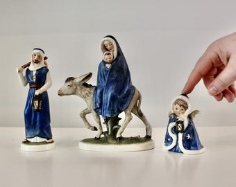 Vintage Goebel Mary Joseph Jesus Angel Figurines - Collectible