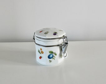 Villeroy & Boch Porcelain Jar with Attached Lid - Vintage Retro Housewares