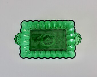 Vintage Beaded Relish Trinket Dish - Retro Vintage Glass