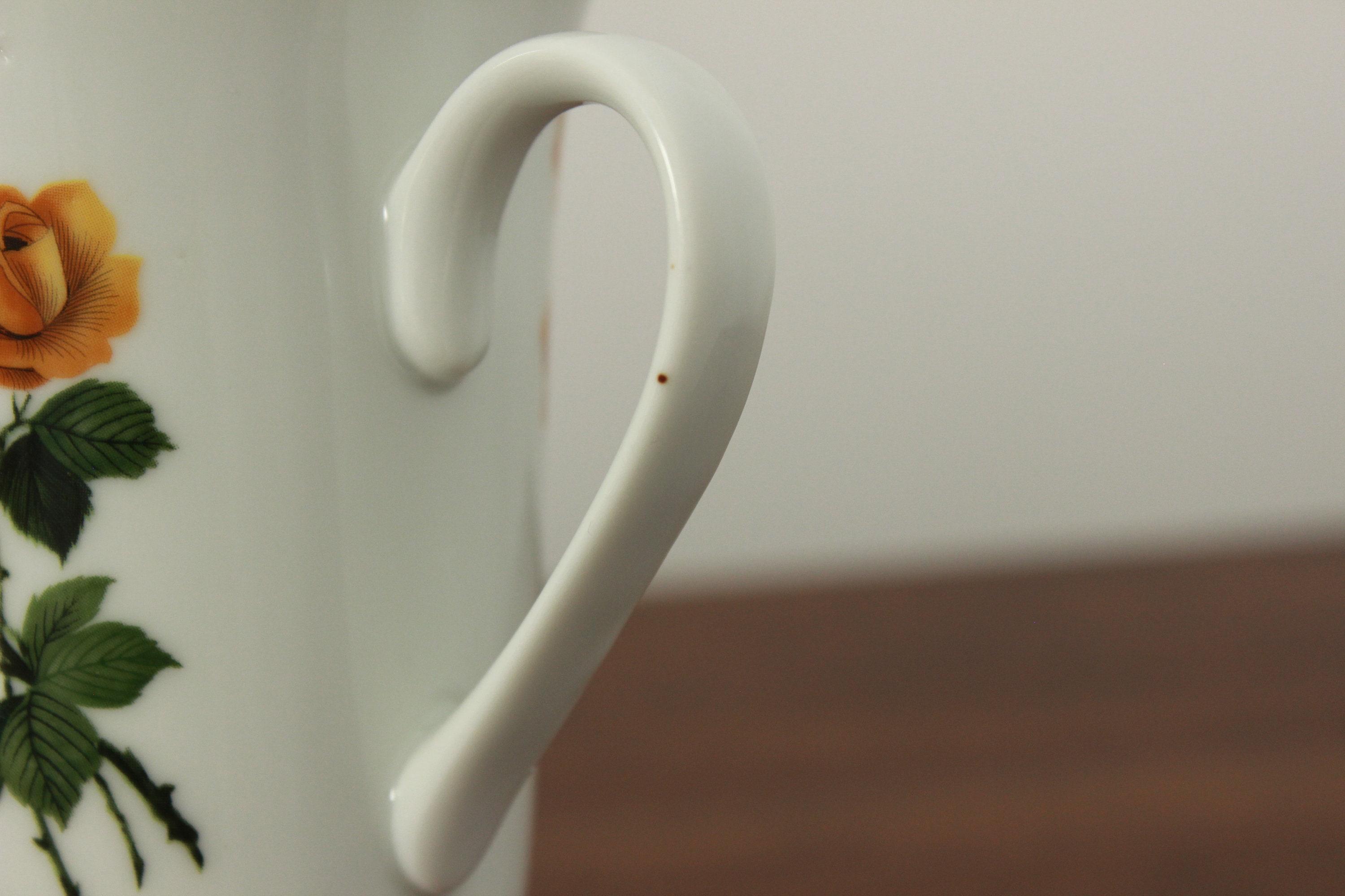 Japanese Pedestal Mugs Irish Coffee Mugs With Painted Roses 1970s MCM