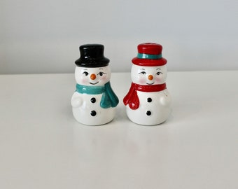 Vintage Sneeuwpop Zout &Peper Shakers - Winter Vakantie Kerst Decor