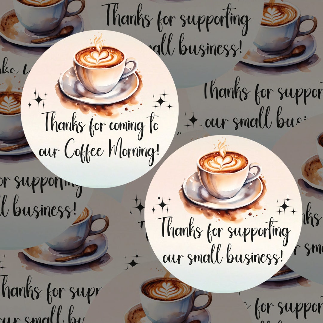 Personalised Coffee Cup Stickers Coffee Morning Stickers Etsy