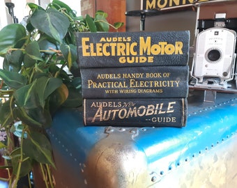 3 Vintage Audels Guides/ 1951 Electric Motor Guide/ 1939 New Automobile Guide/ 1951 Handy Book Of Practical Electricity