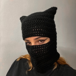 Crochet Cat Balaclava imagen 1