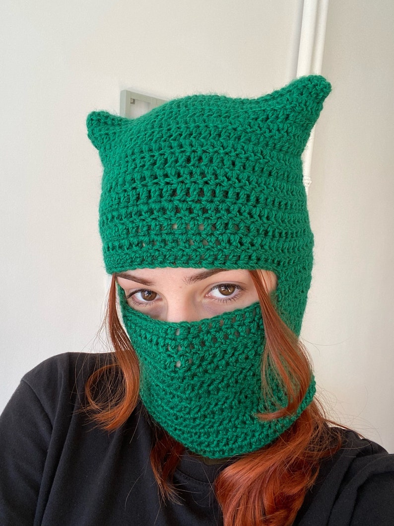 Crochet Cat Balaclava imagen 7