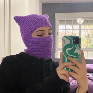 Crochet Cat Balaclava imagen 3