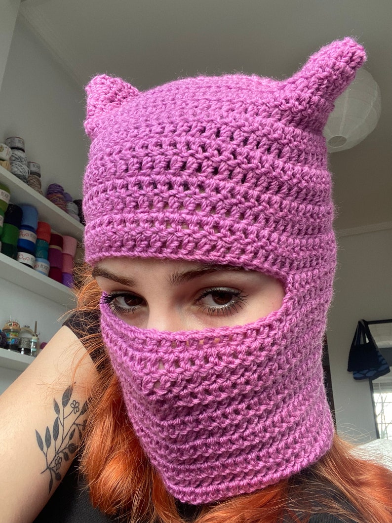 Crochet Cat Balaclava imagen 8