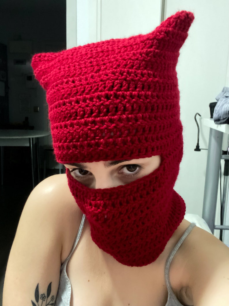 Crochet Cat Balaclava imagen 6