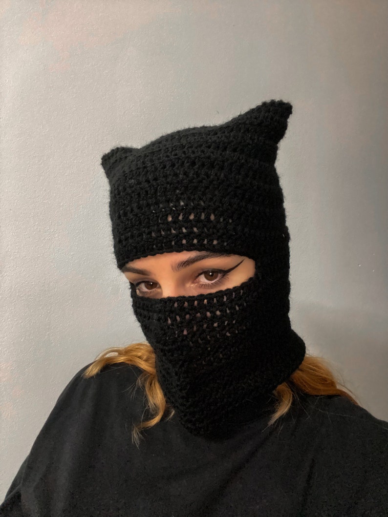 Crochet Cat Balaclava imagen 1