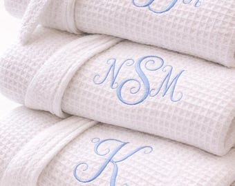 Monogrammed Waffle Robe, Personalized Bridesmaid Gift, Bridal Robe