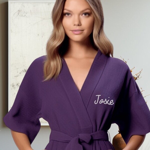 Waffle Weave Robe Etsy