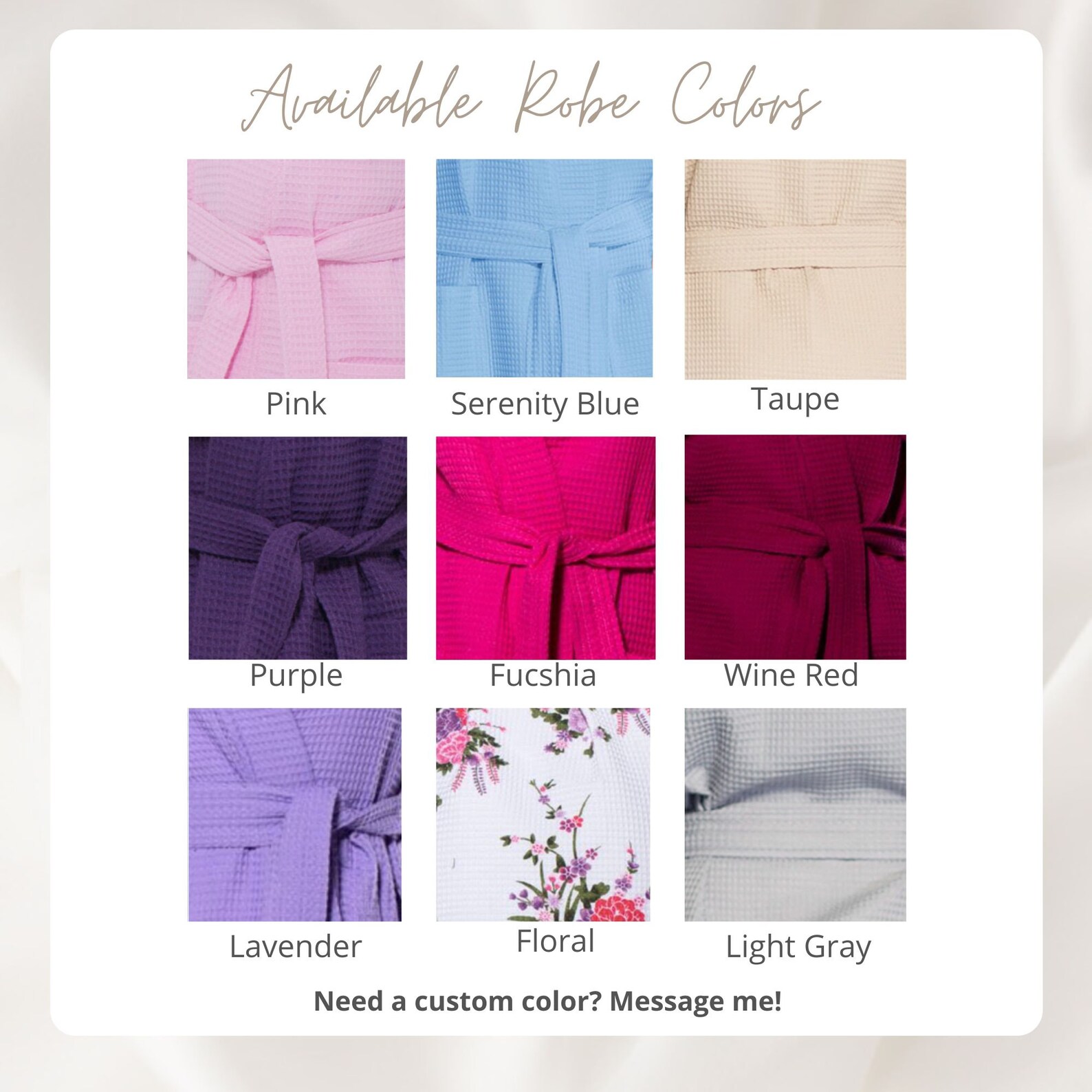 Customize Short Waffle Weave Robe Bridal Favors Spa Cotton Etsy