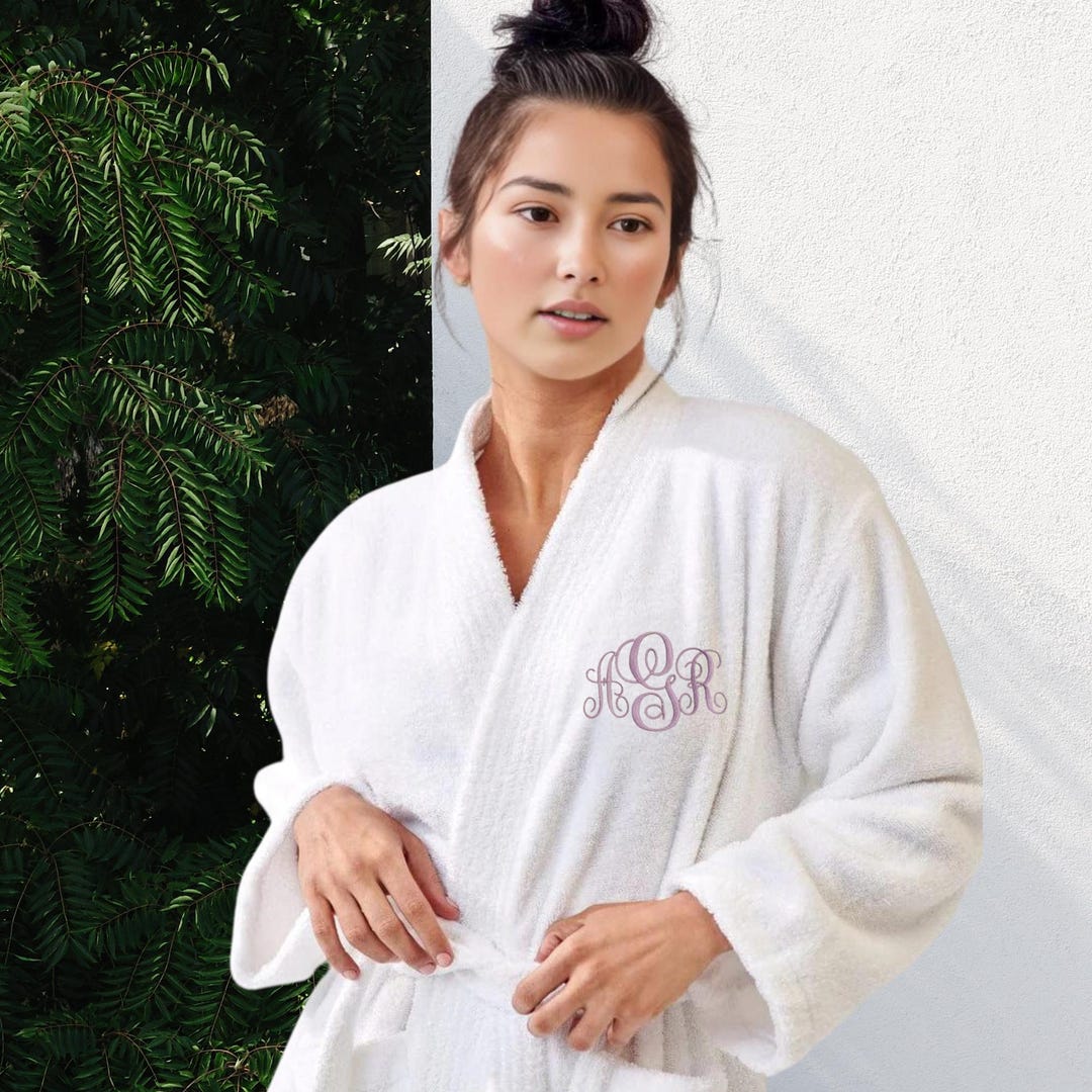 Personalized Turkish Cotton Terry Cloth Bathrobe for Women - Luxurious ...