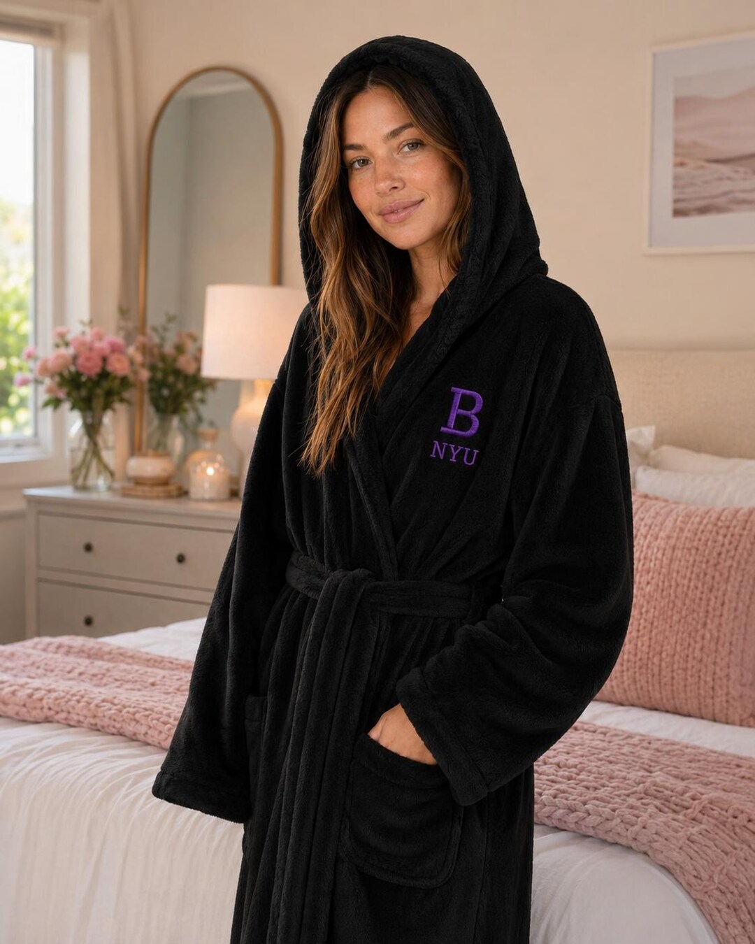 Study Robe Personalized Hooded Robe, Custom Embroidered Graduation Gift, College ...