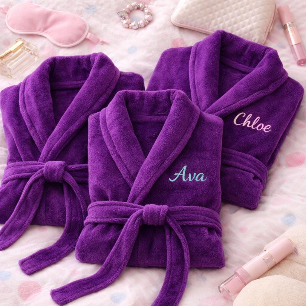 Personalized Teen Fleece Robe, Custom Embroidered Fluffy Bathrobe - Etsy