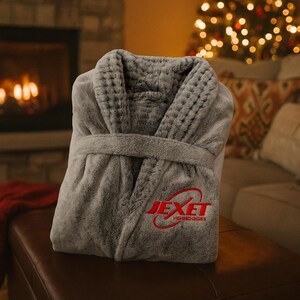 Custom Logo Plush Fleece Robe, Personalized Long Bathrobe for Corporate Gifts & Airbnb Branding